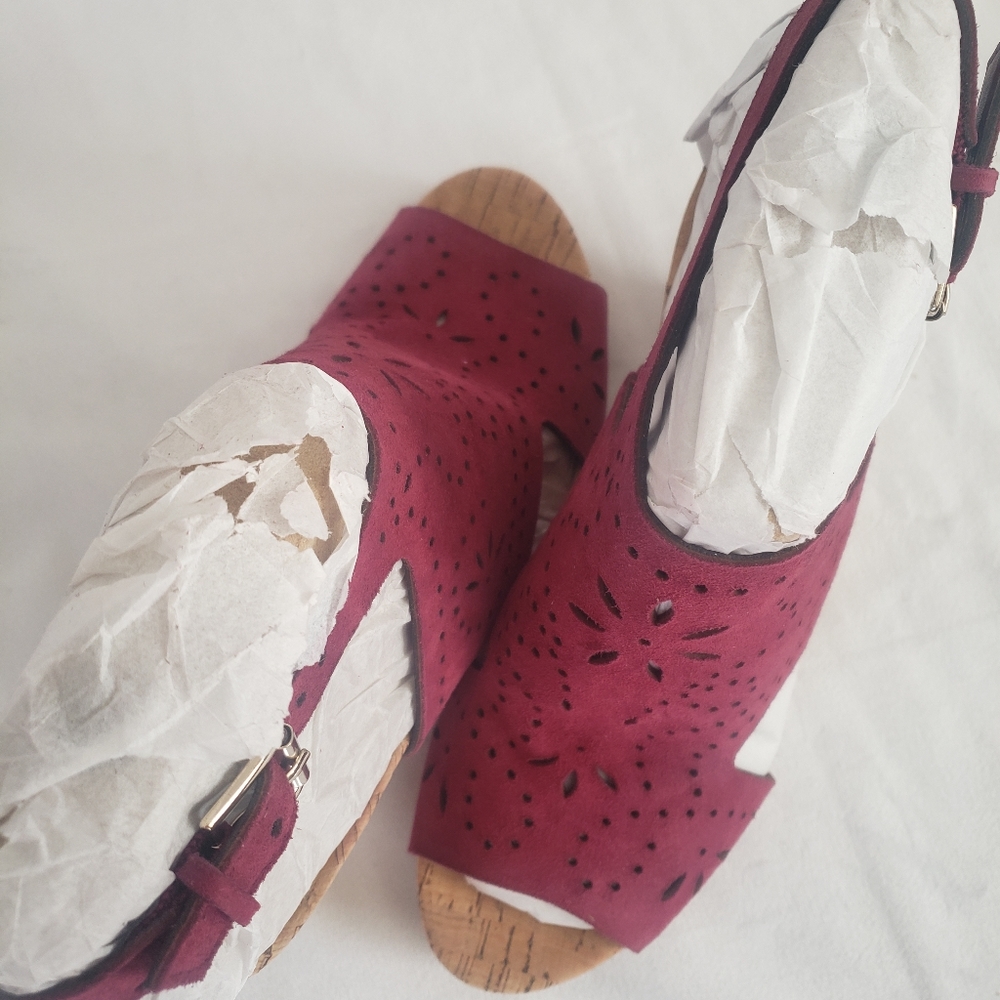 Sabina Dark Red Suede Heel - Picture 5 of 8
